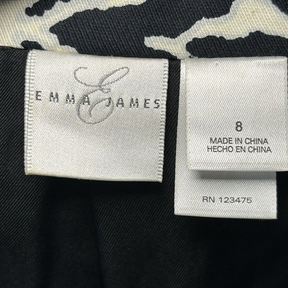 Emma James Jacket Womens Size 8 Black White Zebra Print Coat - Picture 3 of 5